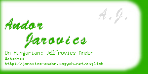andor jarovics business card
